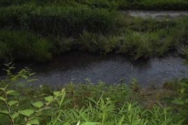 急こう配の釣り場